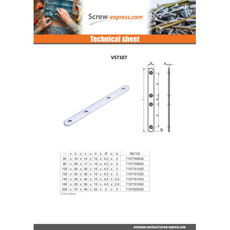 1 x Mounting plate ASSEMBLY Zinc Plated 15X120