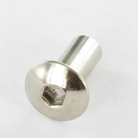 1 x Binding Screw FEM Mushroom Hexagon Socket 4 13X16 TB5X12 Nickel Plated