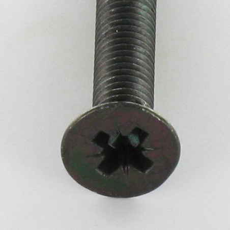 1 x Machine Screw Countersunk Head Pozi N°1 M3X10 Black Zinc Plated micro screw