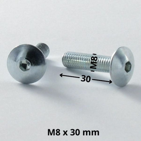 1 x Screw Mushroom M8X30 Hexagon Socket 5 Zinc Plated