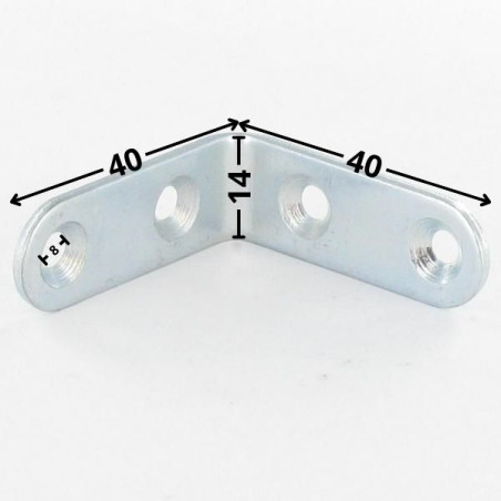 1 x Brackets 40X40X14 Thickness 2 4 Hole Zinc Plated