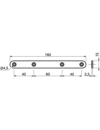 1 x Lug ASSEMBLY Flat 15X160 Zinc Plated