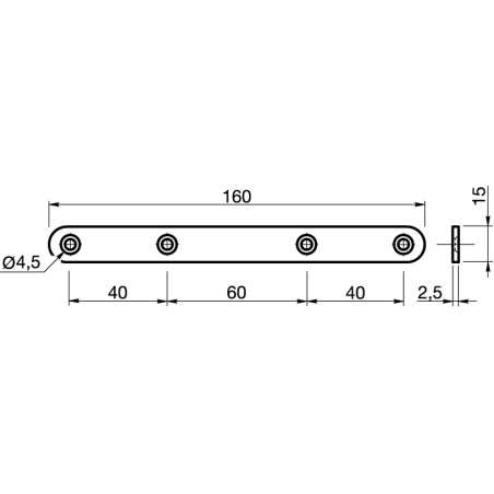 1 x Lug ASSEMBLY Flat 15X160 Zinc Plated