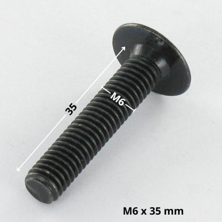 1 x Screw Mushroom M6X35 Hexagon Socket 4 Black Zinc Plated