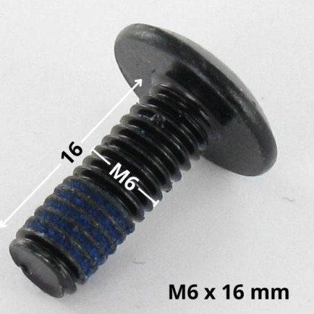 1 x Screw Mushroom M6X16 Hexagon Socket 4 Black Zinc Plated Patch Nylon