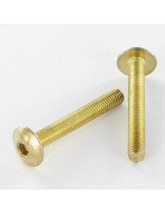 Screw Mushroom M6X80 Hexagon Socket 4 Brass Plated Steel