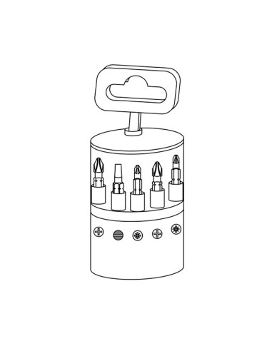 1 x Set of 9 Bit 1/4 Slotted Phillips Pozi