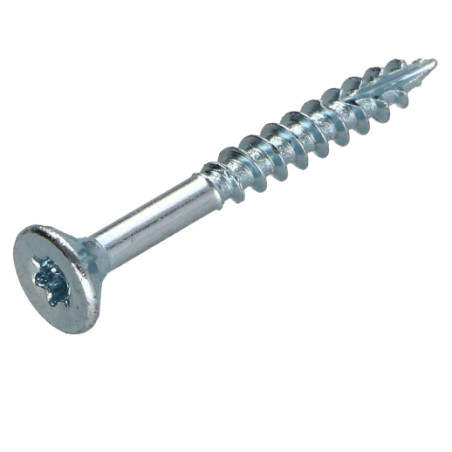 1 x Chipboard Screw Tekor Countersunk Head With Serration 4.5X50 Thread Length: 30 T25 Zinc Plated cut Type 17