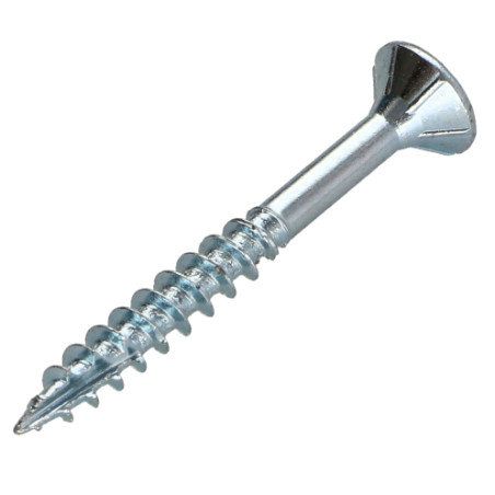 1 x Chipboard Screw Tekor Countersunk Head With Serration 4.5X50 Thread Length: 30 T25 Zinc Plated cut Type 17