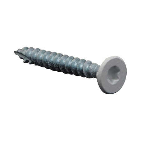 1 x Chipboard Screw Tekor Countersunk Head With Serration 5X40 T25 cut Type 17 Drilling Point SAND Ral9016/Traffic