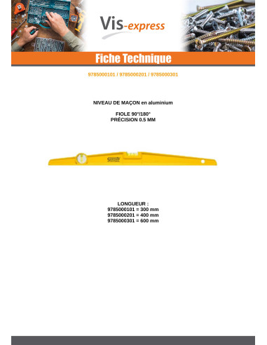 1 x Mason’s level Length 400MM