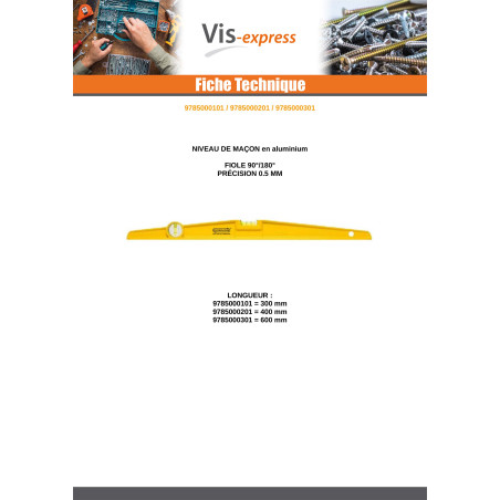 1 x Mason’s level Length 400MM