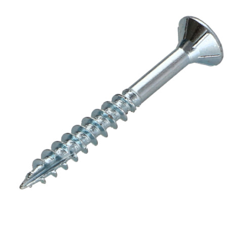1 x Chipboard Screw Tekor Countersunk Head With Serration 3.5X50 Thread Length: 40 T15 Zinc Plated cut Type 17