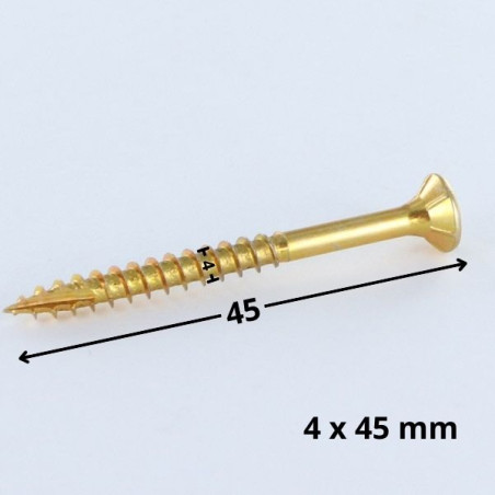 1 x Chipboard Screw Tekor Countersunk Head With Serration 4X45 Thread Length: 27 T20 ZBCR3+ cut Type 17 Drilling