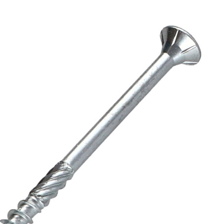 1 x Chipboard Screw Tekor Countersunk Head With Serration 5X100 Thread Length: 60 T25 Zinc Plated cut Type 17