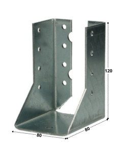 Joist hanger U-shaped to Wings Internal Sendzimir 80X120 2
