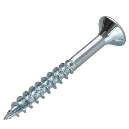 1 x Chipboard Screw Tekor Countersunk Head With Serration 4X45 Thread Length: 27 T20 Zinc Plated cut Type 17
