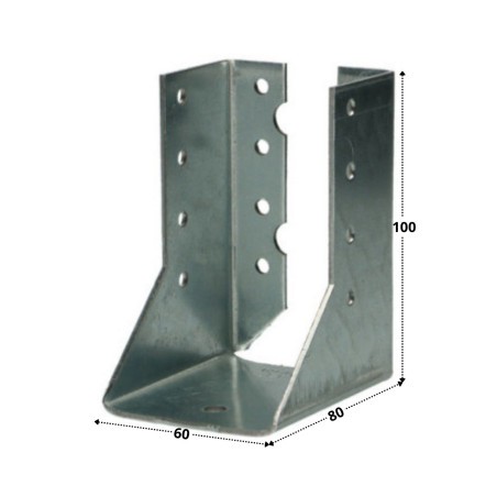 1 x Joist hanger U-shaped to Wings Internal Sendzimir 60X100