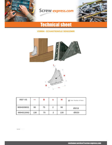 1 x Flangeless joist hanger Sendzimir 130X130X7