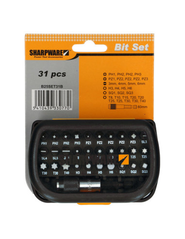 1 x Set of 30 Bit Phillips Pozi TX Slotted H +...