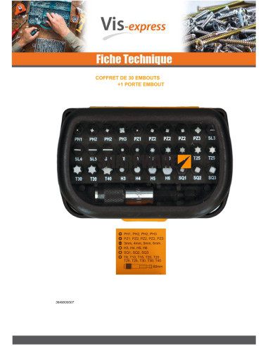 1 x Set of 30 Bit Phillips Pozi TX Slotted H +...