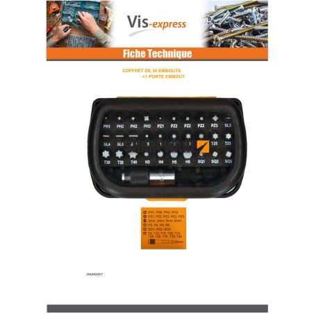 1 x Set of 30 Bit Phillips Pozi TX Slotted H + 1 Gate EM