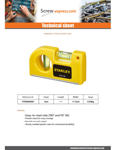 1 x Pocket level STANLEY