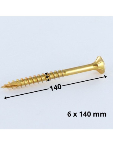 1 x Chipboard Screw Tekor Countersunk Head With...