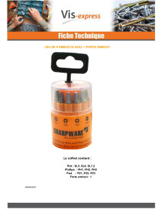 Set of 9 Bit Slotted Phillips Pozi 2