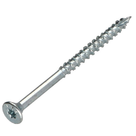 1 x Chipboard Screw Tekor Countersunk Head With Serration 4.5X70 T20 Zinc Plated cut Type 17 Drilling Point