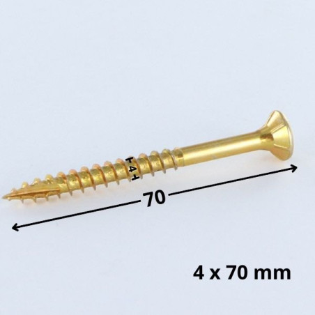 1 x Chipboard Screw Tekor Countersunk Head With Serration 4X70 Thread Length: 42 T20 ZBCR3+ cut Type 17 Drilling
