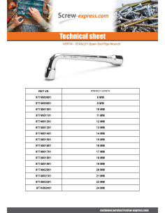 Key to unclogged pipe STANLEY 6X12 pans 12 MM 2