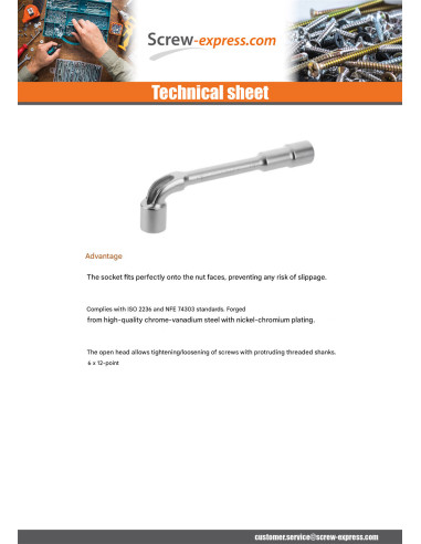 1 x Key to unclogged pipe STANLEY 6X12 pans 12 MM