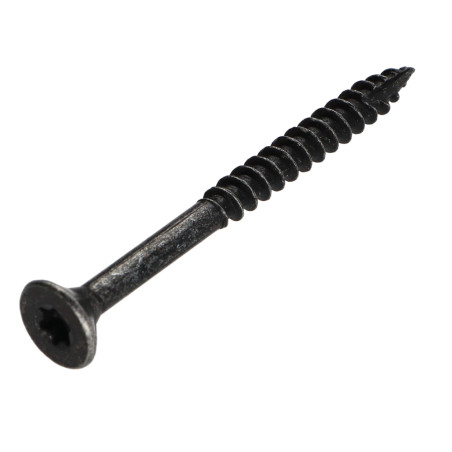 1 x Chipboard Screw Tekor Countersunk Head With Serration 6X70 Thread Length: 42 T30 Black Zinc Plated cut Type 17
