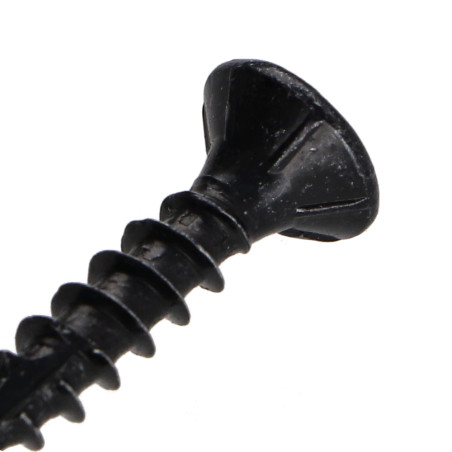 1 x Chipboard Screw Tekor Countersunk Head With Serration 4X20 T20 Black Zinc Plated