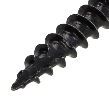 1 x Chipboard Screw Tekor Countersunk Head With Serration 4X35 T20 Black Zinc Plated