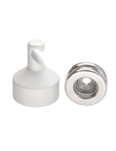 1 x Hook decorative Aluminium White with fixing...