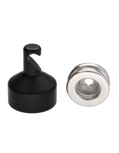 Hook decorative Aluminium Black with fixing...