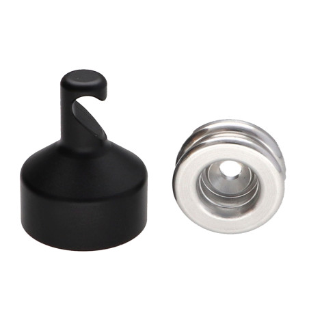 1 x Hook decorative Aluminium Black with fixing multi-material L'ATTACHANTE