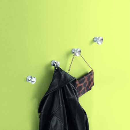 1 x Coat hook decorative Aluminium with fixing for plasterboard L'ATTACHANTE