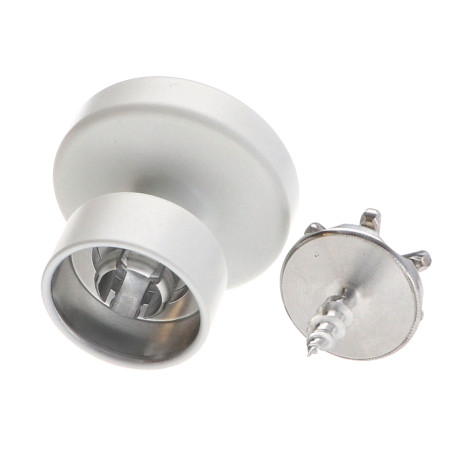 1 x Coat hook decorative Aluminium White with fixing for plasterboard L'ATTACHANTE