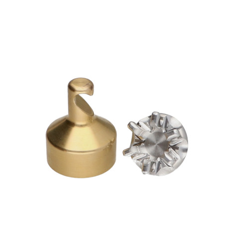 1 x Hook decorative Brass with fixing for plasterboard L'ATTACHANTE