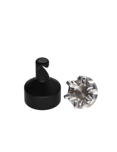 Hook decorative Aluminium Black with fixing for...