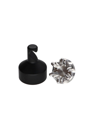 1 x Hook decorative Aluminium Black with fixing...