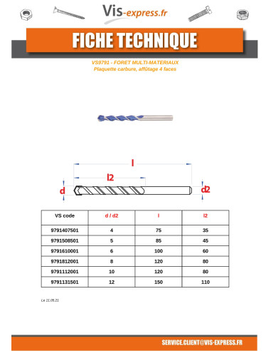 1 x Multi-material drill bit 10X120