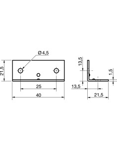 Mounting bracket reinforced 40X21.5 Thickness 1.5 Zinc... 2