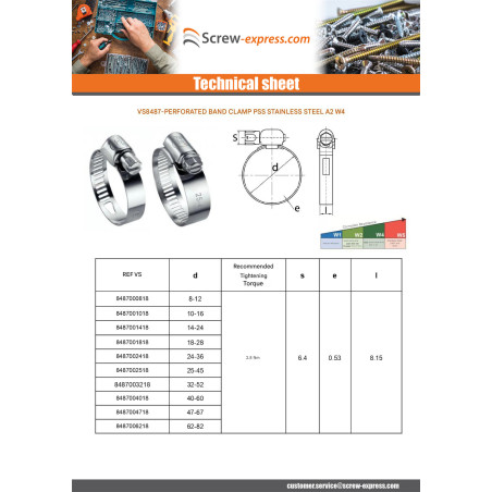 1 x Hose clamp perforated band 13 Diameter 227 to 247 Stainless Steel W4