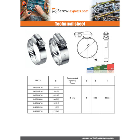 1 x Hose clamp perforated band 13 Diameter 25 to 45 Stainless Steel W4