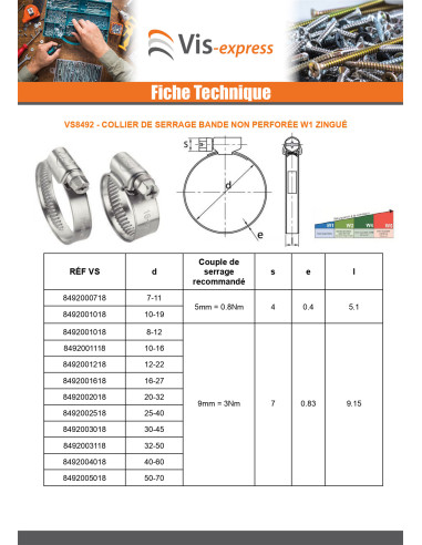 1 x COL.SERR non-perforated band 9MM Diameter 8...