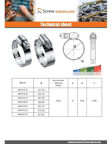 1 x Hose clamp perforated band 8 Diameter 25 to...